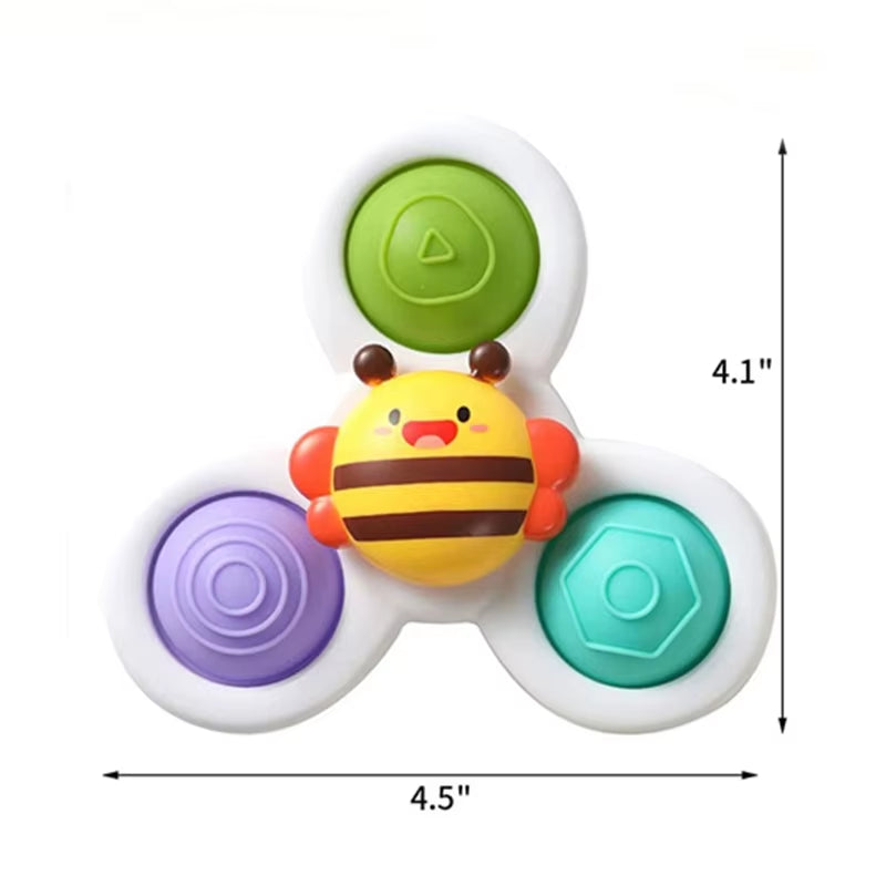 1PCS Baby Cartoon Fidget Spinner Toys Colorful Insect Gyro Educational Toy Fingertip Rattle Bath Toys for Boys Girls Gift