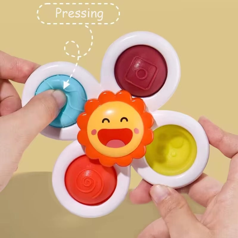 1PCS Baby Cartoon Fidget Spinner Toys Colorful Insect Gyro Educational Toy Fingertip Rattle Bath Toys for Boys Girls Gift