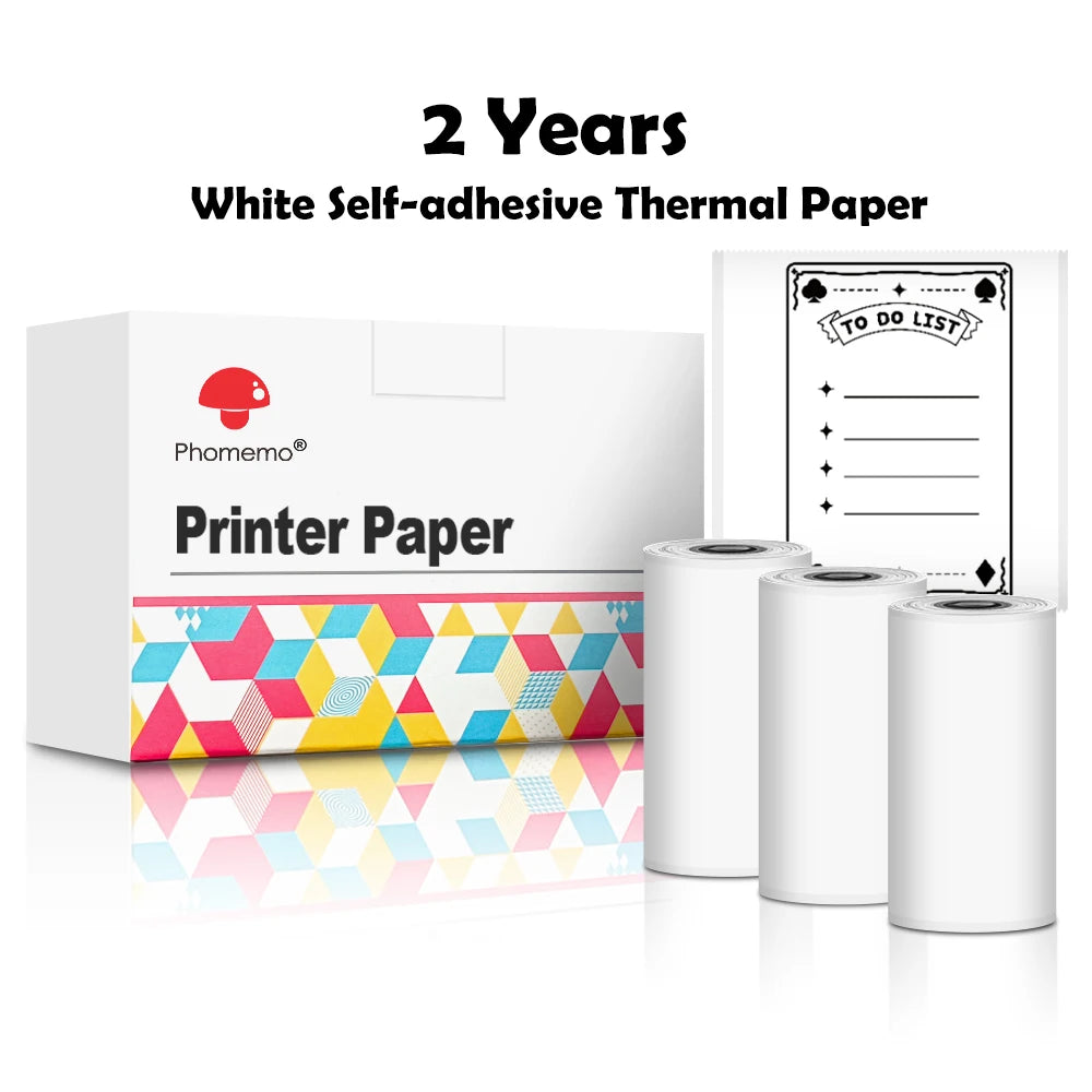 Portable Mini Thermal Printer T02 - Pocket Label Printing Machine for DIY Self-Adhesive Stickers and Various Paper Types