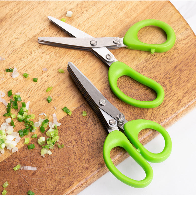 Multifunctional Multi-layer Green Onion Scissors