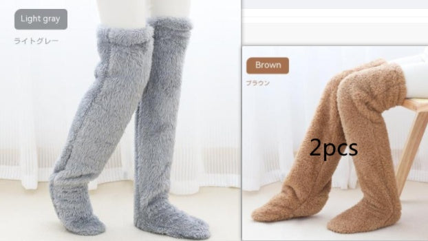 Over Knee High Fuzzy Long Socks Winter Warm