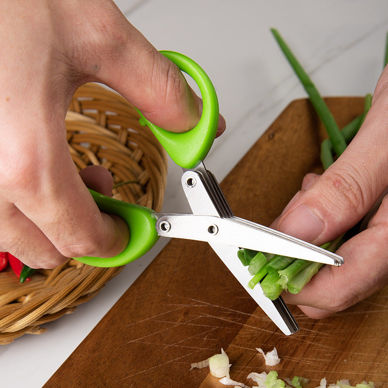 Multifunctional Multi-layer Green Onion Scissors