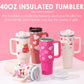 40 Oz Tumbler With Handle Straw Insulated