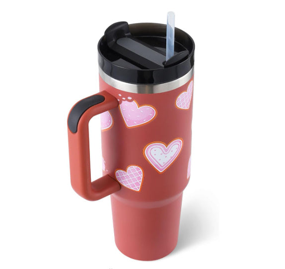 40 Oz Tumbler With Handle Straw Insulated