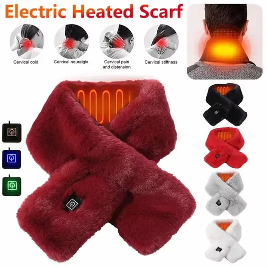 Winter Motorcycle Scarf Temperature Heating Scarf 3 Gears Adjustable USB Rechargeable Electric Heating Neck Scarf Cover Washable