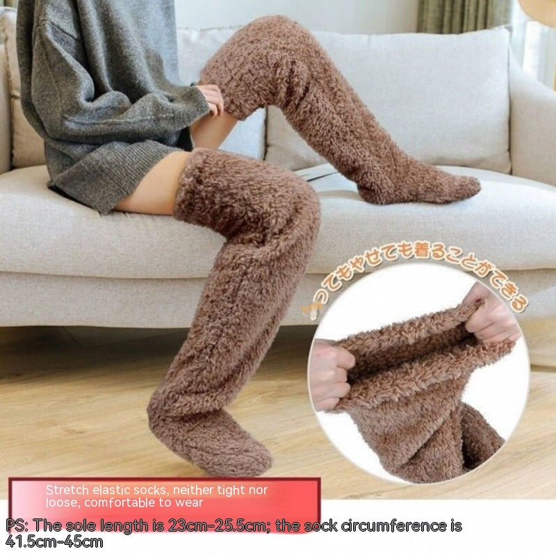 Over Knee High Fuzzy Long Socks Winter Warm