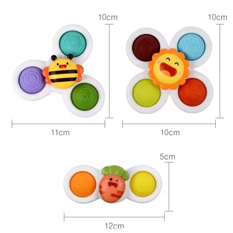 1PCS Baby Cartoon Fidget Spinner Toys Colorful Insect Gyro Educational Toy Fingertip Rattle Bath Toys for Boys Girls Gift