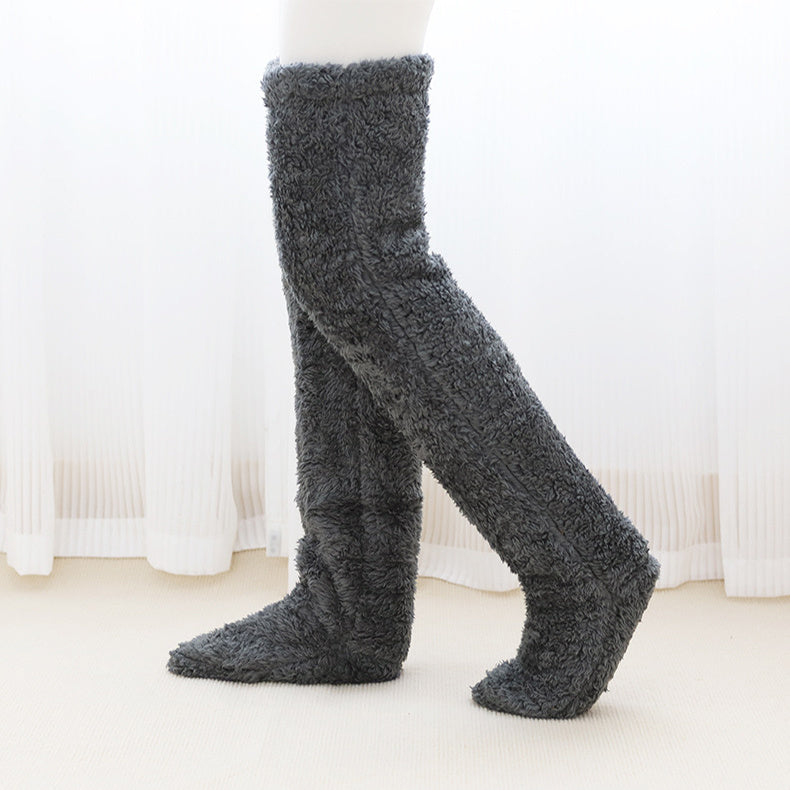 Over Knee High Fuzzy Long Socks Winter Warm