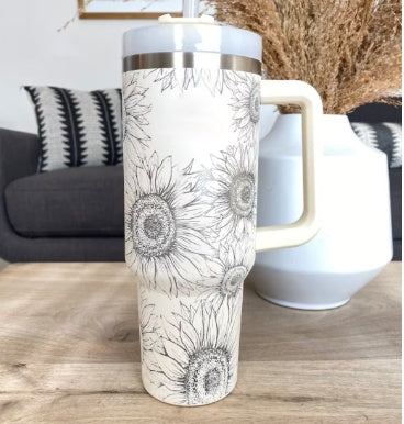 40 Oz Tumbler With Handle Straw Insulated